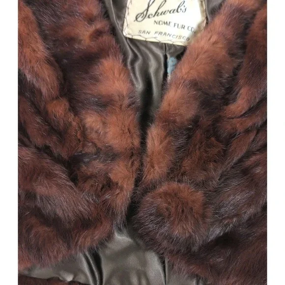 Vintage 1940's Brown 'Schwab's San Francisco' Fur Capelet Shoulder Wrap - Glam - Picture 5 of 7